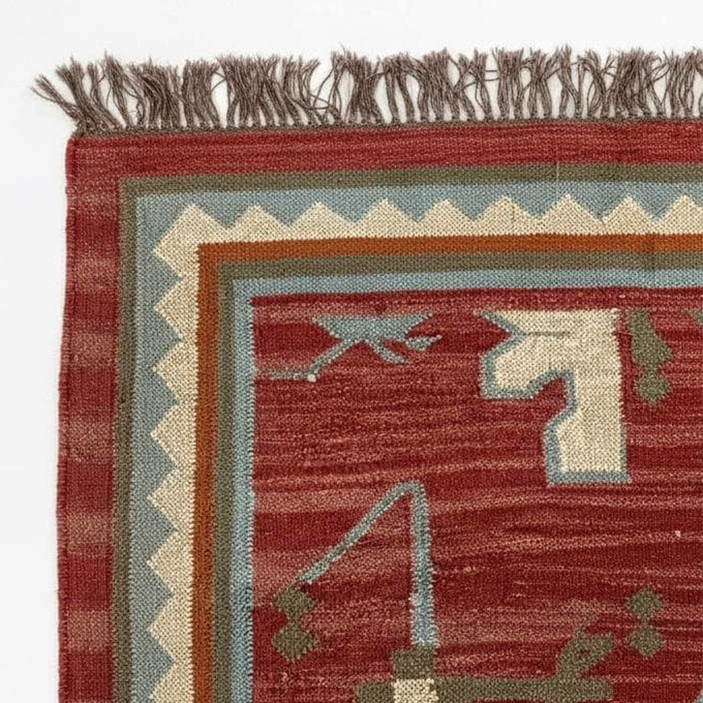 Multicolor Jute Handmade Vintage Dhurrie For Living